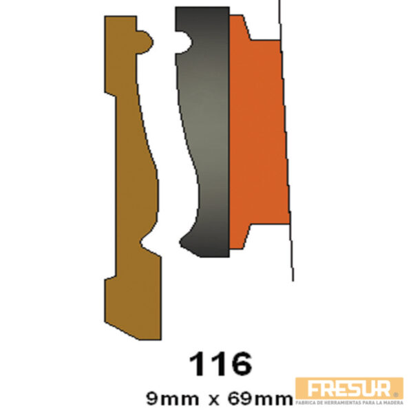 Fresa Zocalo Moldura Nº116  1/2x3  4 Dientes